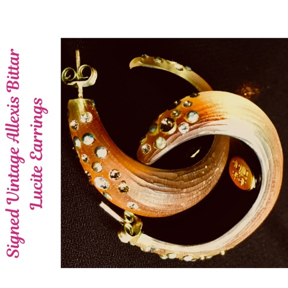 Alexis Bittar Jewelry - Vintage Alexis Bittar Signed Lucite Earrings